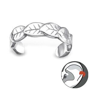 Sterling Silver Leaf Ear Cuff​
